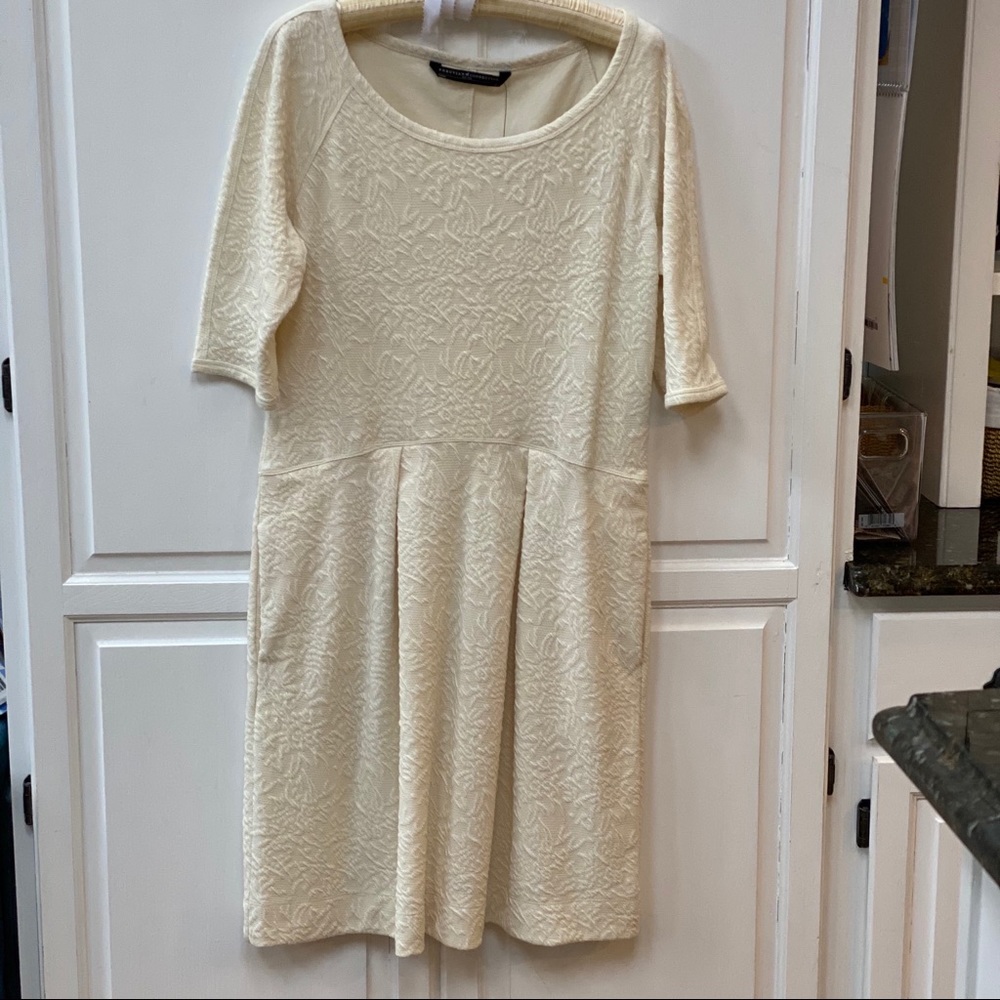 Peruvian Connection lovely cream knit dress